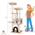 thumbnail image 2 of Gymax Cat Tree Cat Tower Cat Condo w/Platform Scratching Posts for Indoor Cats Beige, 2 of 9