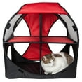 thumbnail image 3 of Pet Life ® 'Kitty-Play' Collapsible Travel Interactive Kitty Cat Tree Maze House Lounger Tunnel Lounge, 3 of 8