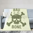 thumbnail image 1 of DouZhe Ultra-Soft Micro Fleece Lightweight Flannel Bed Blanket, Skull Bad To The Bones People Print Cozy Warm Throw Blankets, 60"x50", 1 of 7
