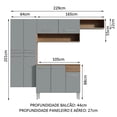 thumbnail image 3 of Madesa Gabinete de Cocina Integral 229 cm Emilly Fit Rústico/Gris, 3 of 10