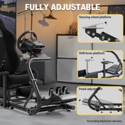 Marada Racing Simulator Cockpit with Black Seat Adjustable Fit Logitech G25 G27 G29 G920