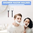 thumbnail image 2 of VIS'V Adhesive Razor Holder, Wall Mount Shower Razor Hooks for His and Hers, Acrylic, Waterproof, Clear, 2 Pcs, 2 of 7