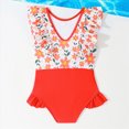 thumbnail image 4 of Gubotare Girls Swim Suits Infant Baby Girl One Piece Swimsuit Toddler Sleeveless Beach Bikini Bathing Swimwear 3T 4T (Red,3-4 Years), 4 of 7