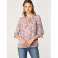 thumbnail image 3 of BluCasual De GaCon Estampado Floral De Man3/4 Con Volantes PaMujer RoL, 3 of 6
