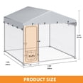 thumbnail image 2 of Uforic 7.5'x7.5' Outdoor Dog Kennel with Rotating Feeder & Roof, Heavy Duty for Backyard Farm, 2 of 10