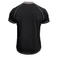 thumbnail image 4 of Mens Shirts Men's Fashion Casual Front Placket Short Sleeve Henley T-Shirts Ndbuld Men Short Sleeve Casual Fashion Round Neck Pullover Buttons T Shirt Blouse Black 2XL, 4 of 4