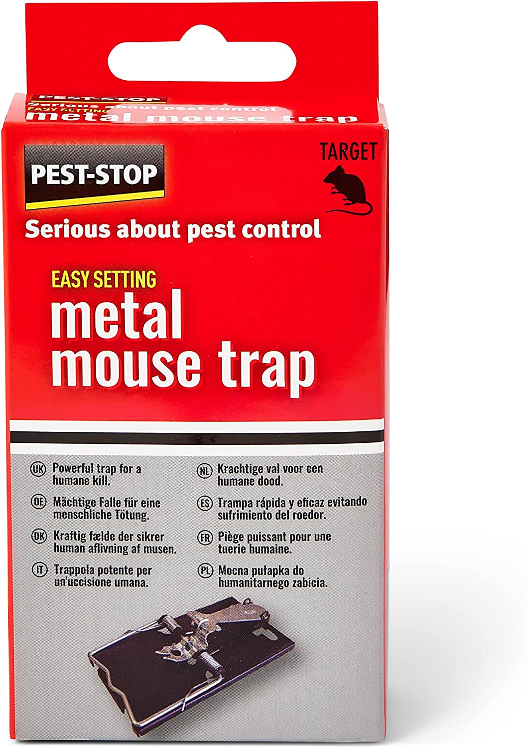 Pest Tek Black Plastic Mouse Trap - Interlocking Teeth, Bait Cap