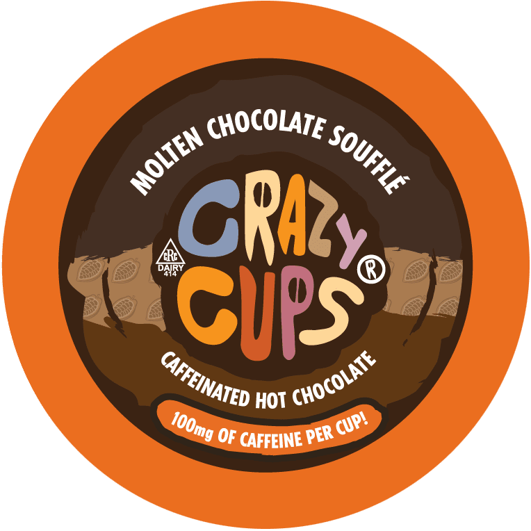 Crazy Cups Molten Chocolate Souffle Caffeinated Hot Chocolate pods, 22 Count For Keurig K-cup Machines