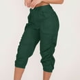 thumbnail image 4 of GZWYHT Cargo Pants Women,Work Pants,Cargo Trousers Cargo Pants With Pocket Jogging Bottoms Summer Trousers Leisure Trousers Paperbag Work Trousers,Summer Pants,Pants for Women,Palazzo Pants,Green,L, 4 of 9