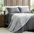 thumbnail image 4 of Somerset Home Faux Rabbit Fur Throw with Fake Mink Back (Light Gray, Adult), 4 of 8