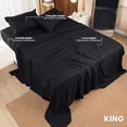 thumbnail image 2 of Juego de sábanas Utopia Bedding King de microfibra cepillada, color negro, 4 unidades, 2 of 7