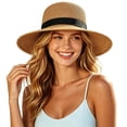thumbnail image 3 of sususu Sun Hat Sun Hats for Women Large Sun Hats for Women Stylish Summer Hat for Women and Men Straw Sun Hat with Breathable Hollow Design Khaki, 3 of 6