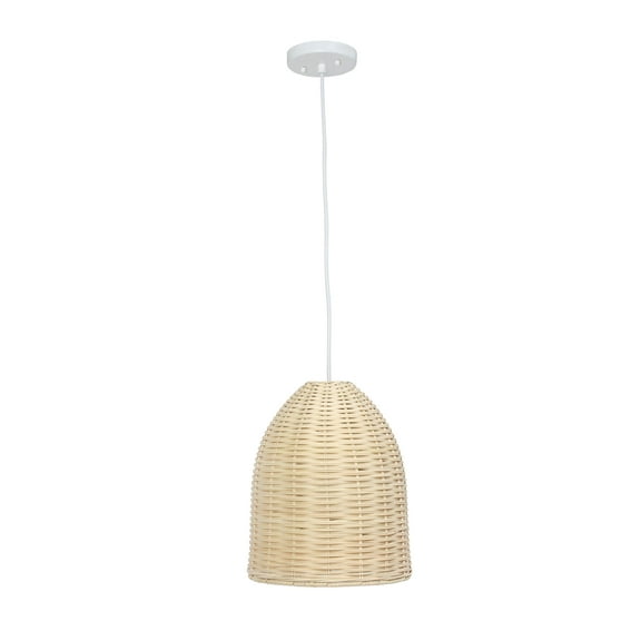 Lalia Home 12" Beachy Boho Woven Rattan Pendant Light