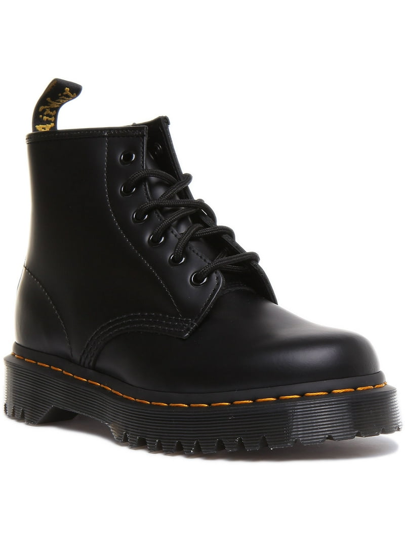 reforma fluir Especialista Dr Martens 101 Bex Women's 6 Eyelet Lace Up Smooth Leather Ankle Boots In  Black Size 8 - Walmart.com