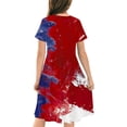 thumbnail image 4 of Odeerbi Niñas Día de La Independencia Vestido de Línea A Verano Patriótico Cuello Redondo Manga Corta Vestido Casual, 4 of 9