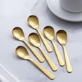 thumbnail image 5 of Matte Gold Demitasse Espresso Spoons, Stainless Steel Satin Finish Coffee Spoons, Mini Teaspoons, Sugar Spoons, 4.7-inch, Set of 6 Gold, 5 of 5