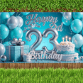 thumbnail image 5 of Balloon Decoration Happy 23rd Birthday Banner Gift Design Cake Decoration Star Pattern for Birthday Party Event Celebration, 5 of 6