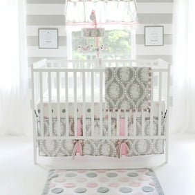 Farmhouse Pink 4 Piece Baby Girl Crib Bedding Set Rustic Country Floral Theme 100 Cotton Walmart Com Walmart Com