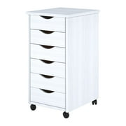 Adeptus Original Roll Cart, Solid Wood, 6 Drawer Roll Cart, White (13.4 L x 15.4 W x 25.4 H)
