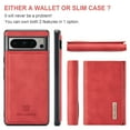 thumbnail image 4 of 2 in 1 Wallet Case for Google Pixel 9 Pro XL, Retro PU Leather Cell Phone Back Cover Magnetic Detachable with Wallet Credit Card Cash Holder Kickstand for Google Pixel 9 Pro XL, Red, 4 of 10