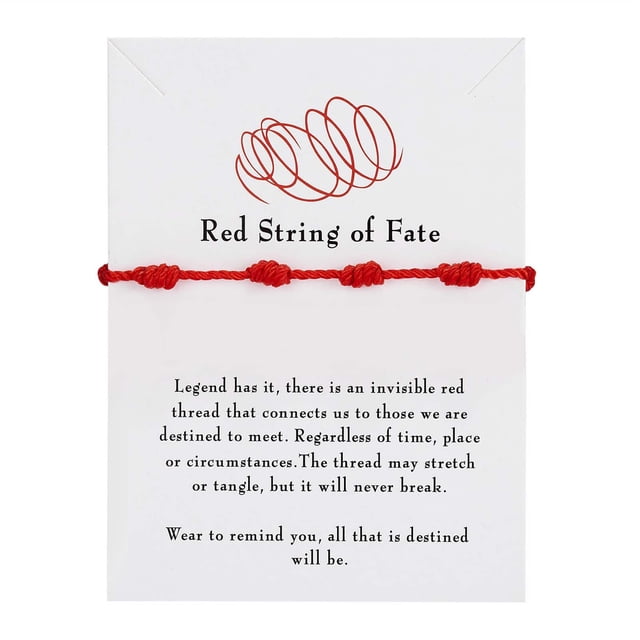 Knotted Red Rope Bracelet Length Lovers Paper Card Bracelet Bracelet