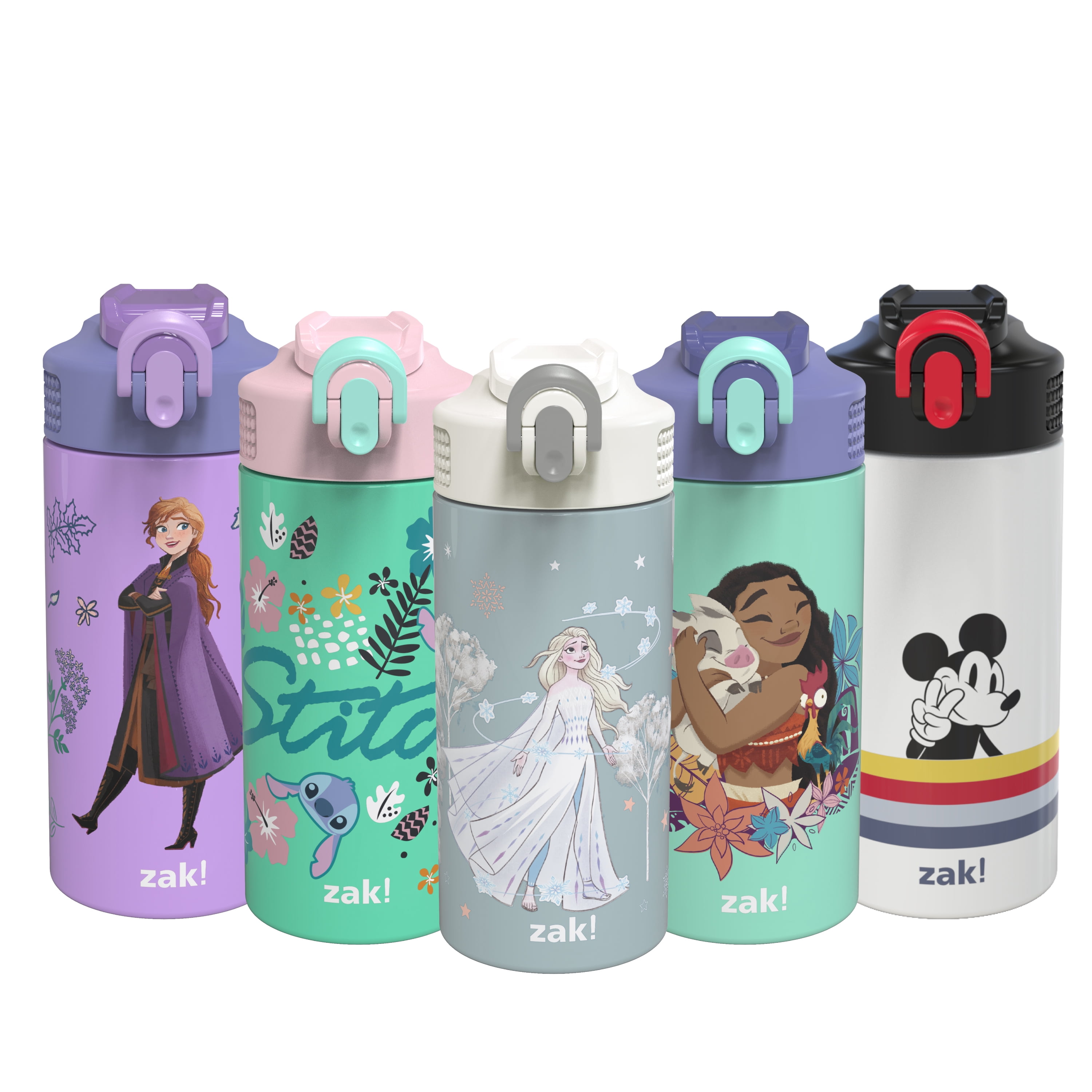Zak Designs 14 oz Kids Water Bottle Stainless Steel Vacuum Insulated for Cold Drinks Indoor Outdoor Disney Frozen 2 Elsa