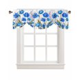 thumbnail image 7 of Tie Up Valance Curtain for Kitchen, Blue Poppy Flower on White Rod Pocket Short Curtains Adjustable Tie-Up Shade Valances, Watercolor Floral Leaves Window Treatment for Bathroom Living Room Bedroom, 7 of 7