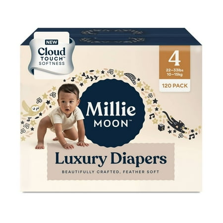millie moon lux disposable diapers - size 4 - 120ct