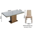 thumbnail image 3 of Juego de Comedor Mesa con Tapa de Vidrio 4 Sillas Madesa Marrón/Gris/Imperial, 3 of 7