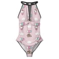 thumbnail image 3 of Hello Kitty Women's One Piece Swimsuit High Neck Tummy Control Swimwear Bathing Suit, 3 of 7