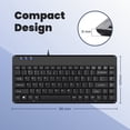thumbnail image 3 of Teclado Perixx PERIBOARD-409U Cableado USB Mini Negro, 3 of 7