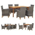 thumbnail image 2 of vidaXL Patio Dining Set Outdoor Dining Table and Chairs Rattan and Wood Gray, 2 of 6