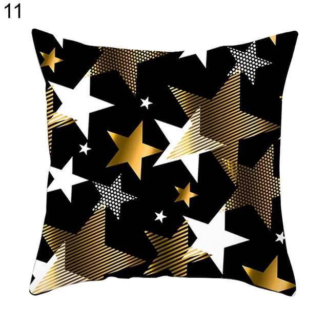 Funda de almohada con estampado de ciervos, funda de cojín de poliéster decorativa elástica para el hogar