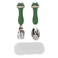thumbnail image 2 of Fork Spoon Kit, Fork Cute Cartoon Cartoon Fork Spoon Cartoon  Tableware Shaped Spoon PP Handle Stainless Steel Tableware for  Feeding Training, 2 of 8