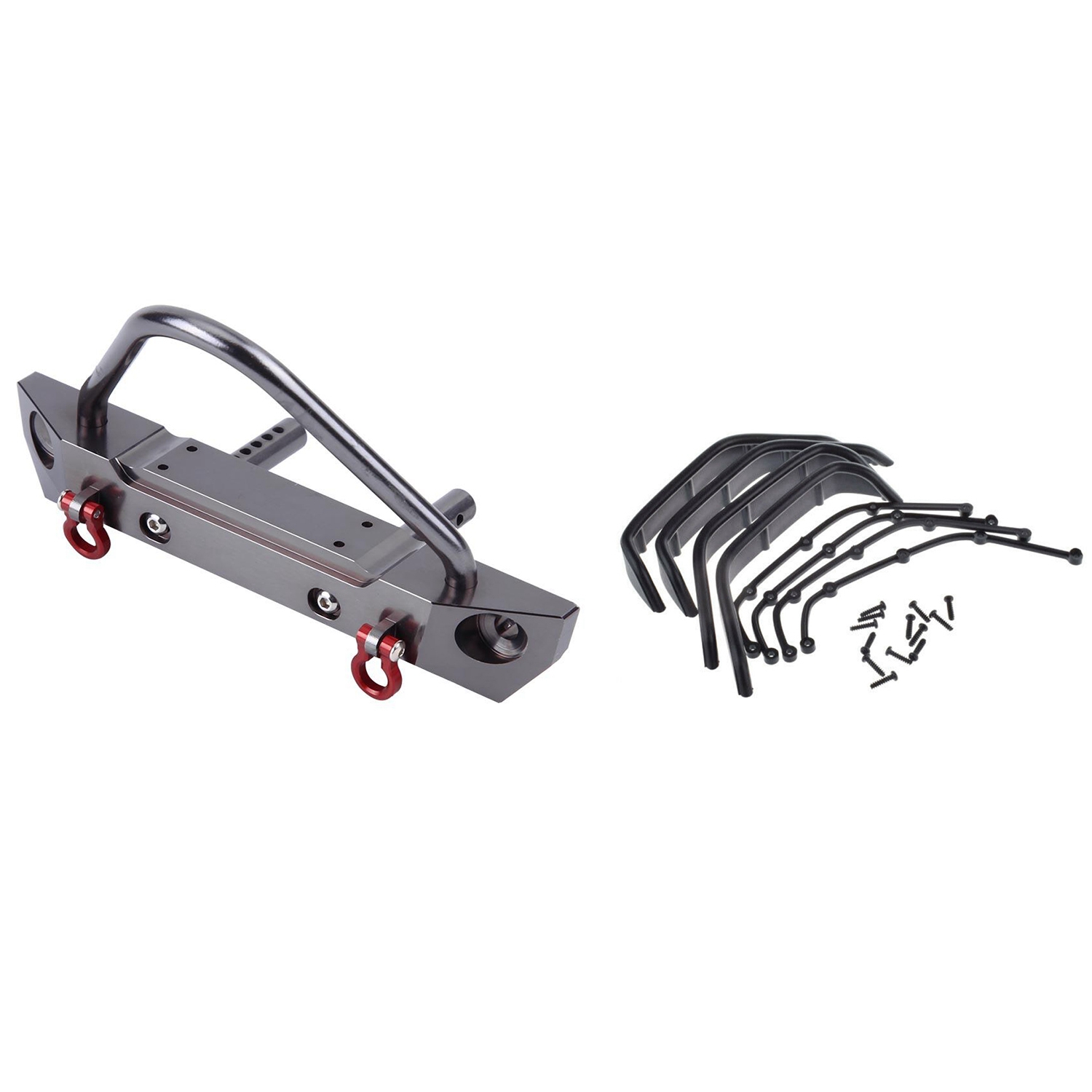 1 Set 1/10 Scale Fender Flares with Screws & 1Pcs Rc Car Front Bumper