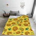 thumbnail image 5 of Honeii Floral Sunflowers Print Fleece Blanket - Throw Blanket for Bed, Sofa, Couch, Camping, and Travel , Microplush Ultra Soft Warm Blanket-60"x50", 5 of 7