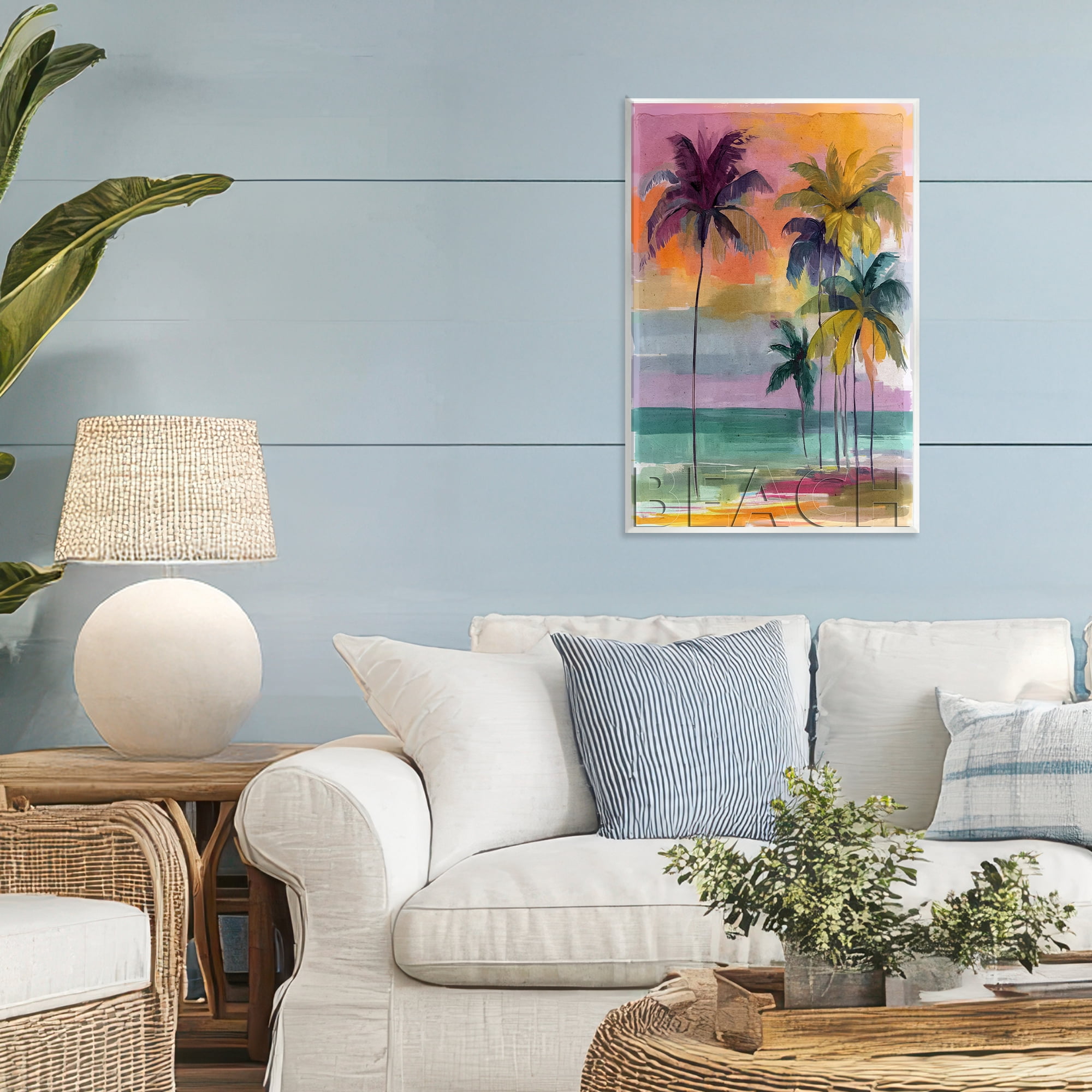 Stupell Industries Crayon Beach at Sunset Wall Plaque Art, design by Annabelle Hall