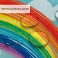 thumbnail image 3 of Funny Rainbow Shower Curtain for Kids, Colorful Rainbow White Cloud on Blue Sky Bathroom Curtains, Cute Creative Kids Cartoon Fabric Shower Curtain Sets with hooks 72X72 Inches, 3 of 6