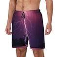thumbnail image 1 of Balery Thunderstorm Violet Purple Bañador para hombre, shorts de playa de secado rápido con entrepierna y forro de compresión-X-Large, 1 of 6