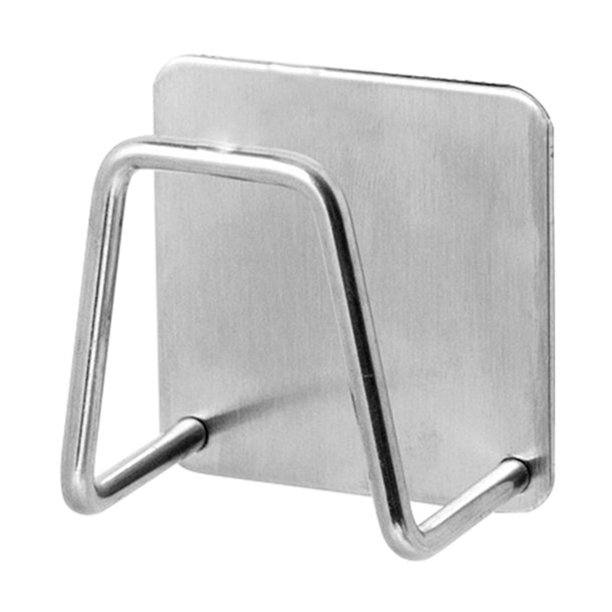 ZJDOAK - Soporte organizador para esponja y cepillo de cocina, soporte para esponja para fregadero de cocina, soporte adhesivo fuerte para encimera de fregadero, acero inoxidable, resistente al agua