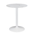 thumbnail image 1 of Benjara Counter Height Table with Marble Top and Metal Flared Base, White, 1 of 5