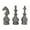 Gray King, Knight, Bishop Solid Chess Asymmetrical S/3 9", 9", 8"H, variant on 9", 9", 8"H Gray Aluminum Metal King, Knight, Bishop Chess Sculpture, by DecMode (3 Count)