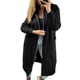 thumbnail image 3 of Fashion Sweatshirts Comfortable Full Zip Up Hoodie Womens Long Fleece Sweatshirt with Pockets Black XXL, 3 of 7