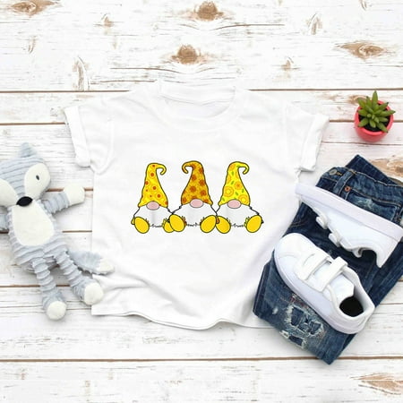 

THE WILD Casual Pretty Toddler Baby Kids Girls Boys Summer Sunflowers Bee Printed T-shirt Tops Clothes