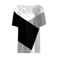 thumbnail image 3 of Tshirts Women Trendy Women's T Shirt Tee Print Button Short Sleeve Daily Weekend Fashion Basic V- Neck Regular Top, 3 of 4