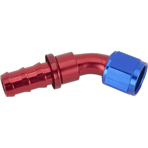 45 Degree Socketless Push-On Hose End, -10 AN