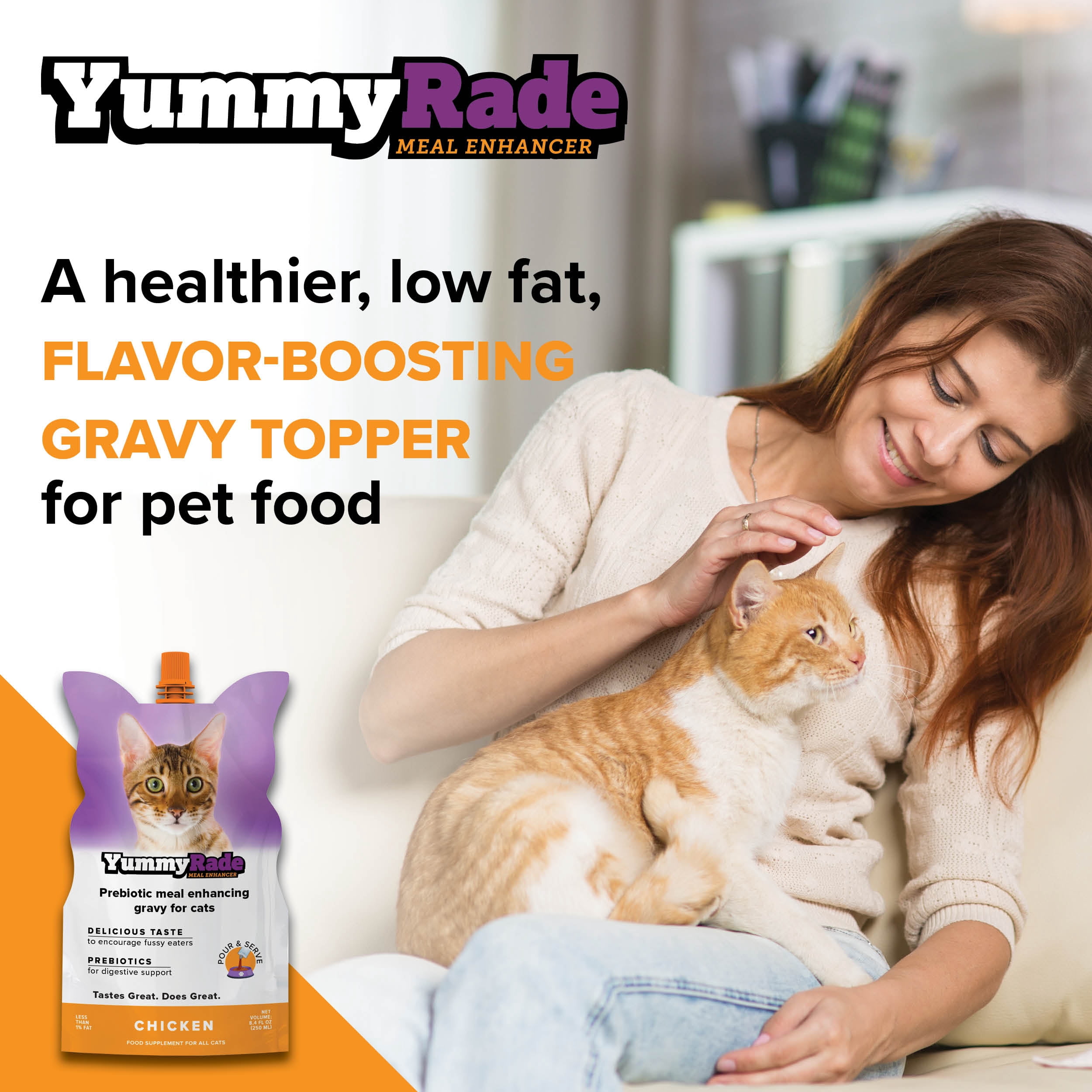YummyRade Prebiotic Gravy Topper for Cats/Gut & Immune Support/ 3 pack
