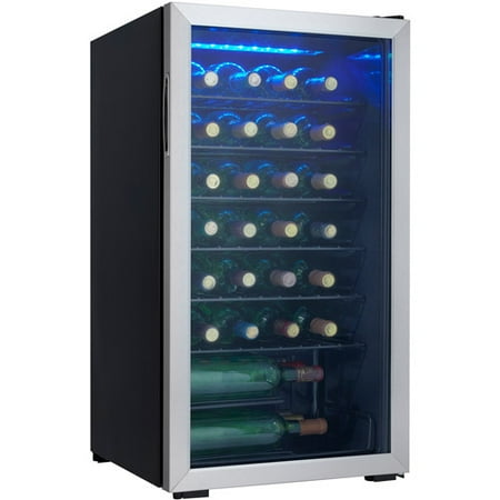 Danby 36-Bottle Wine Cooler, Black and Stainless Steel