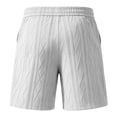 thumbnail image 5 of longantii Mens Waffle Corduroy Shorts Elastic Waist Drawstring Casual Texture Lightweight Short Summer Beach Pants with Pockets White XXXL, 5 of 5