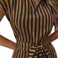 thumbnail image 5 of Gamivast Shirt Dress for Women Short Sleeve Sundress V-Neck Casual Dress Striped Print Tie Waist Buttons Down Slim Fit Office Work Wear, 5 of 5